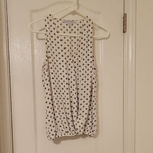 Sleeveless White Polka Dot Blouse - Classic Women's Top